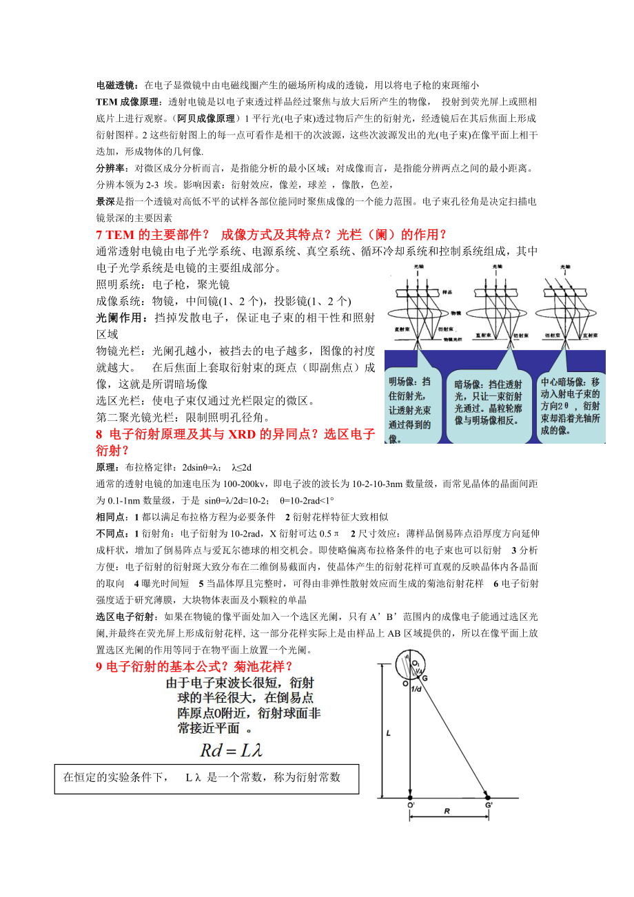 现代材料分析方法 期末考试 要点总结.doc_第2页