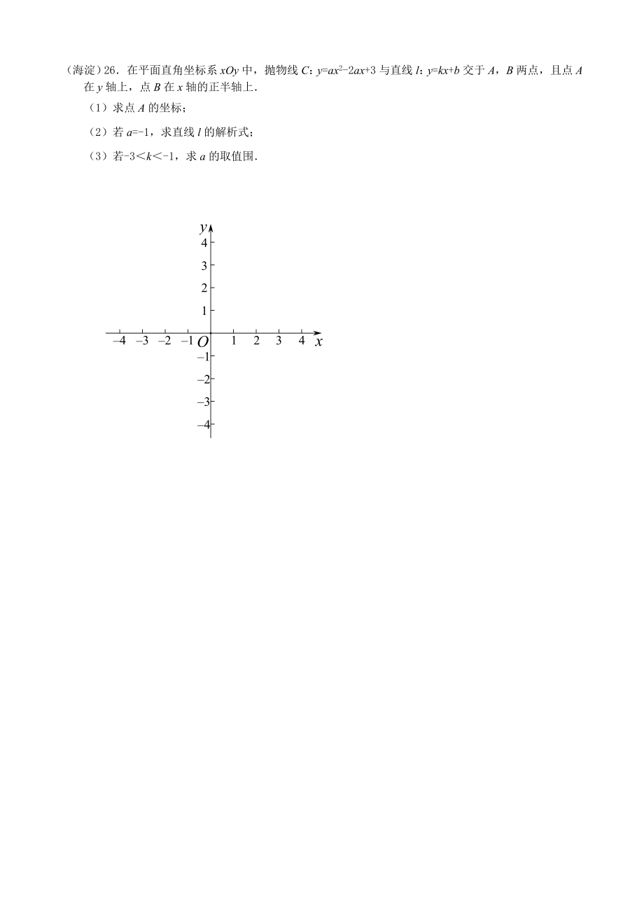 2019北京中考数学二模分类二次函数综合.doc_第1页