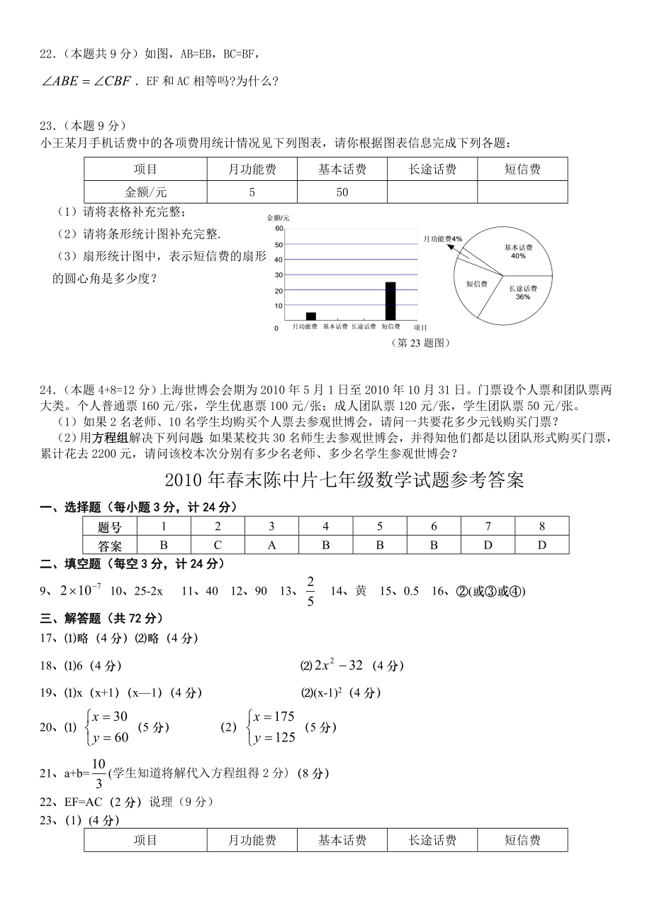 七级下册数学期末考试卷及答案.doc_第3页