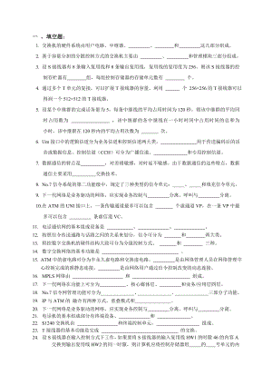 现代交换技术复习题 各种整理.doc