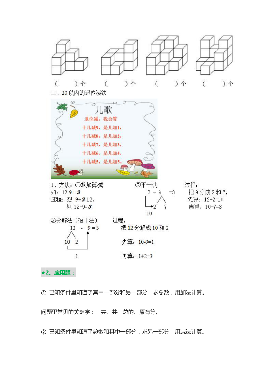 2020年人教版一年级数学下册重点知识点归纳总结.doc_第3页