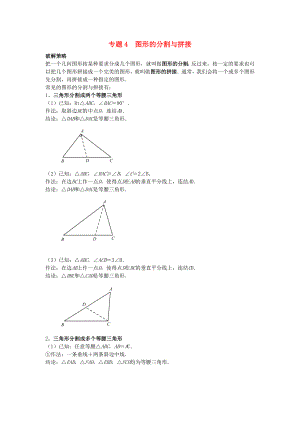 中考数学压轴题专项汇编专题4图形的分割与拼接.doc