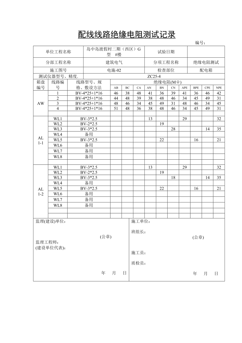 电气器具绝缘电阻测试记录.doc_第3页