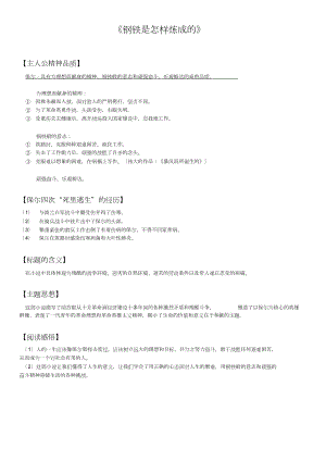 《钢铁是怎样炼成的》(最新的考点).doc