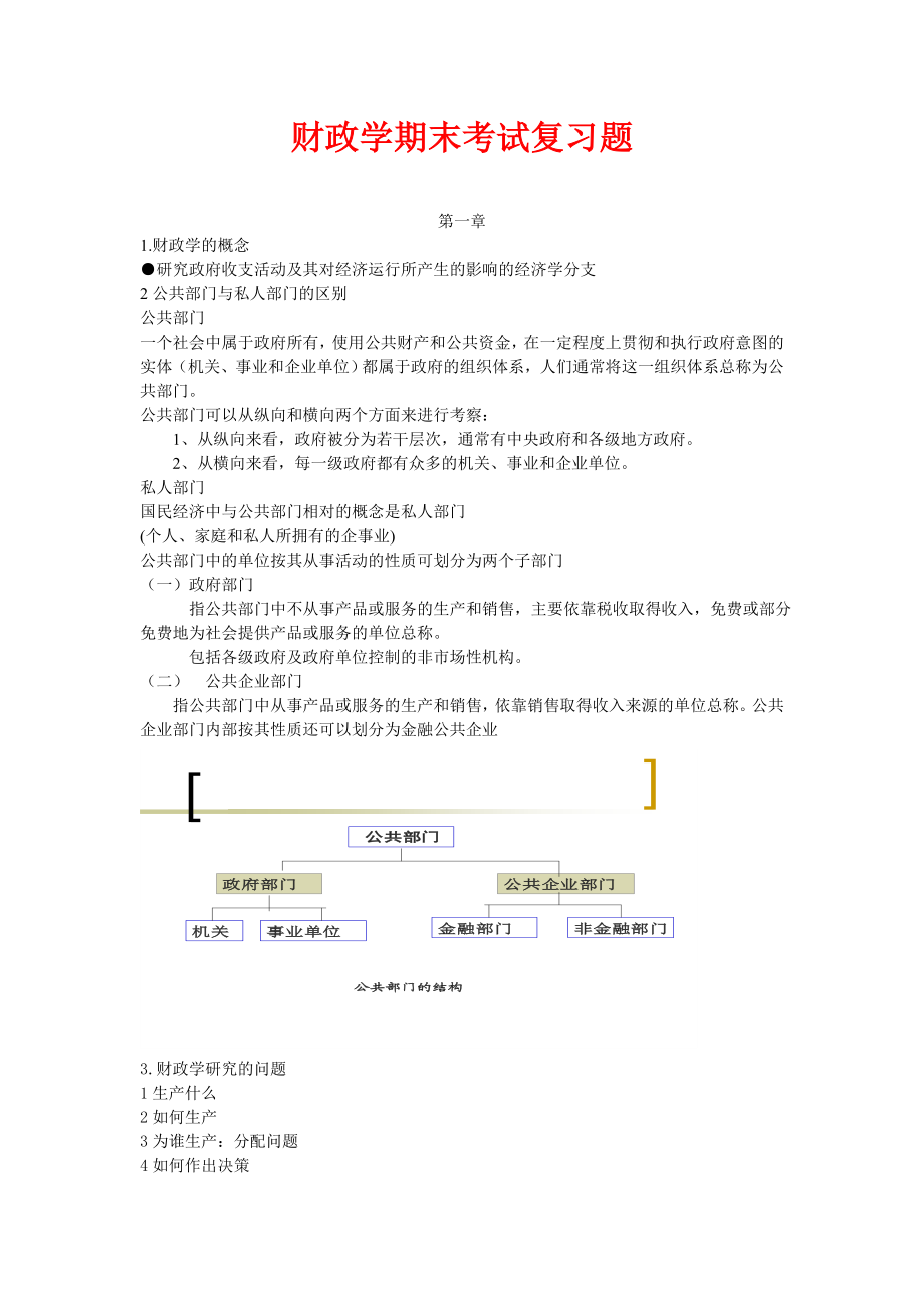 财政学 期末考试复习重点总结.doc_第1页