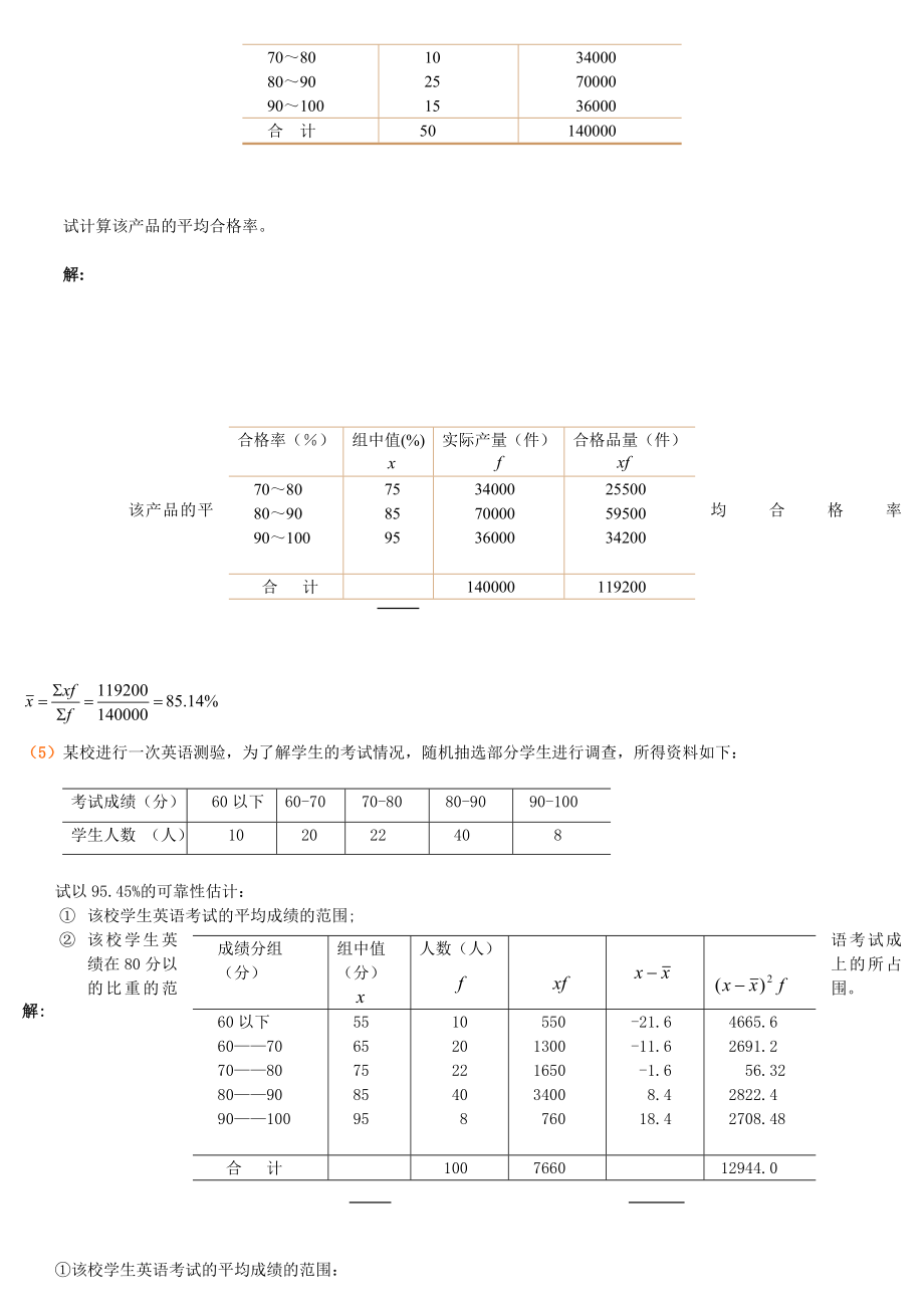 最新电大《统计学原理》期末考试答案精品小抄重点简答和计算题.doc_第3页