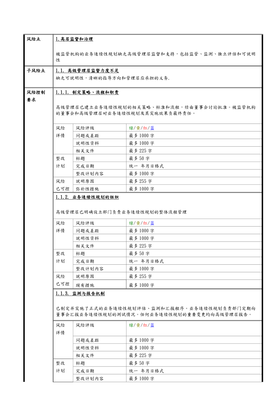 业务连续性计划监管控制自我评估模板.doc_第3页