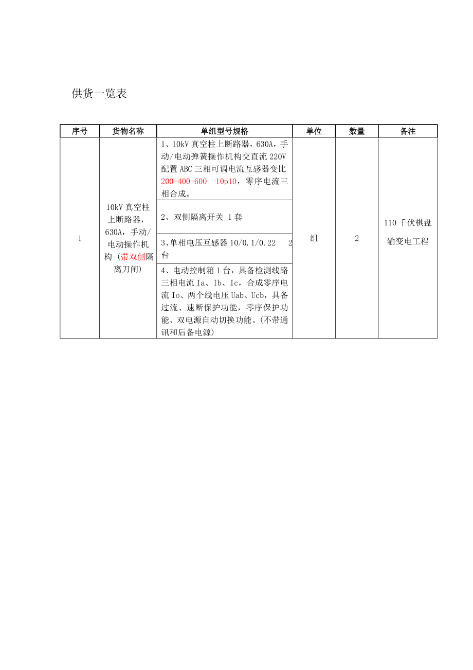 10kV柱上真空断路器技术协议解析.doc_第2页