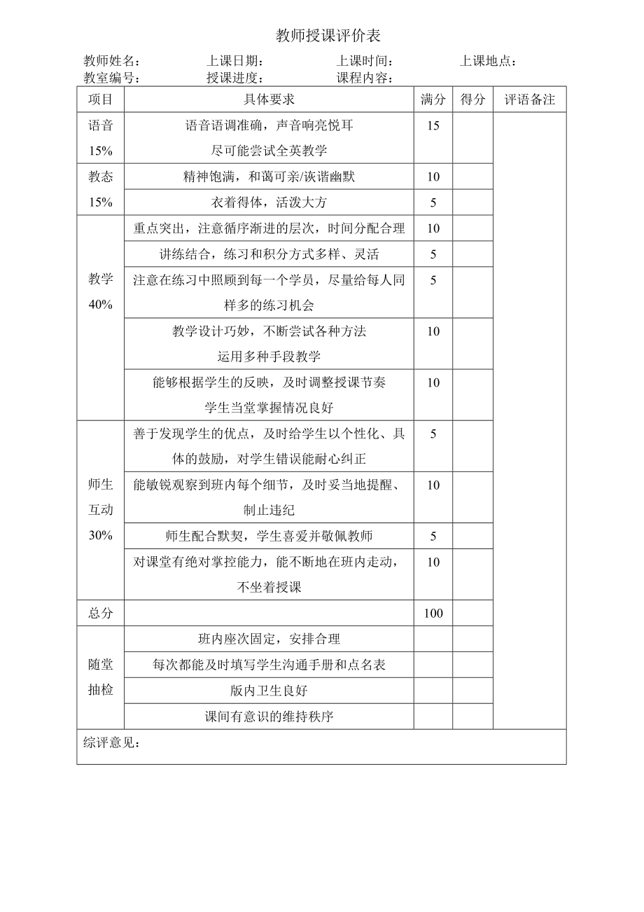 清华教师授课评价表.doc_第1页