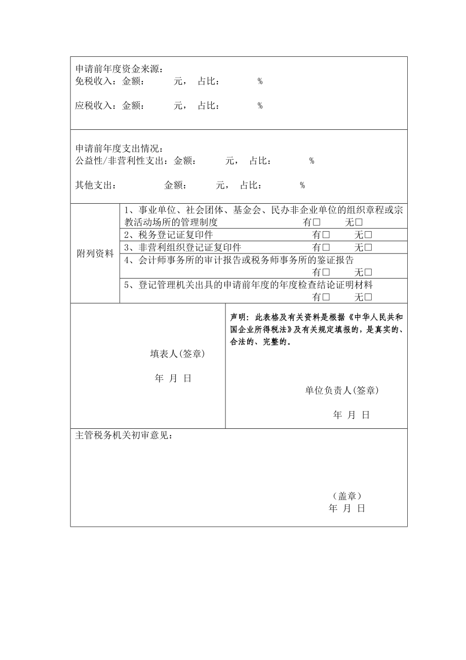 1.福建省非营利组织免税资格认定申请表.doc_第2页