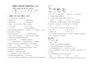 苏教版七年级生物下册期末考试(汇总).doc