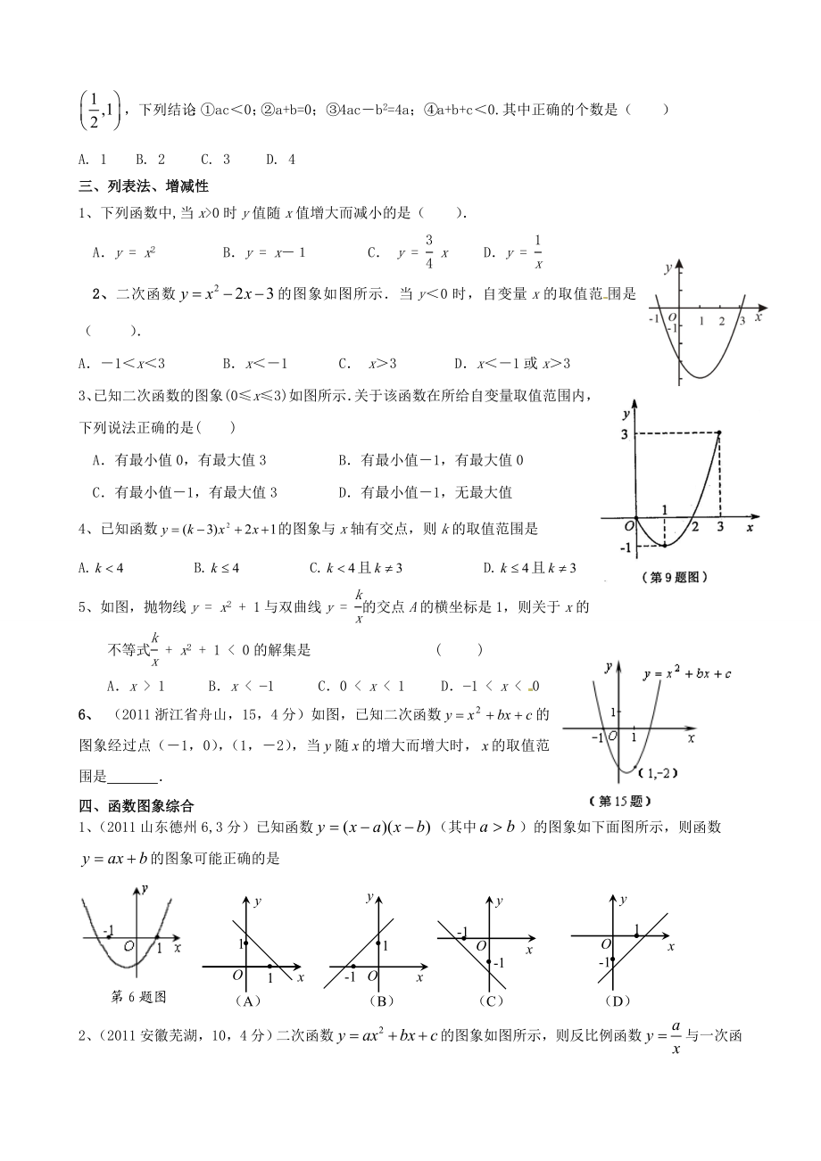 人教版数学九年级上册《二次函数》最经典练习题.doc_第2页