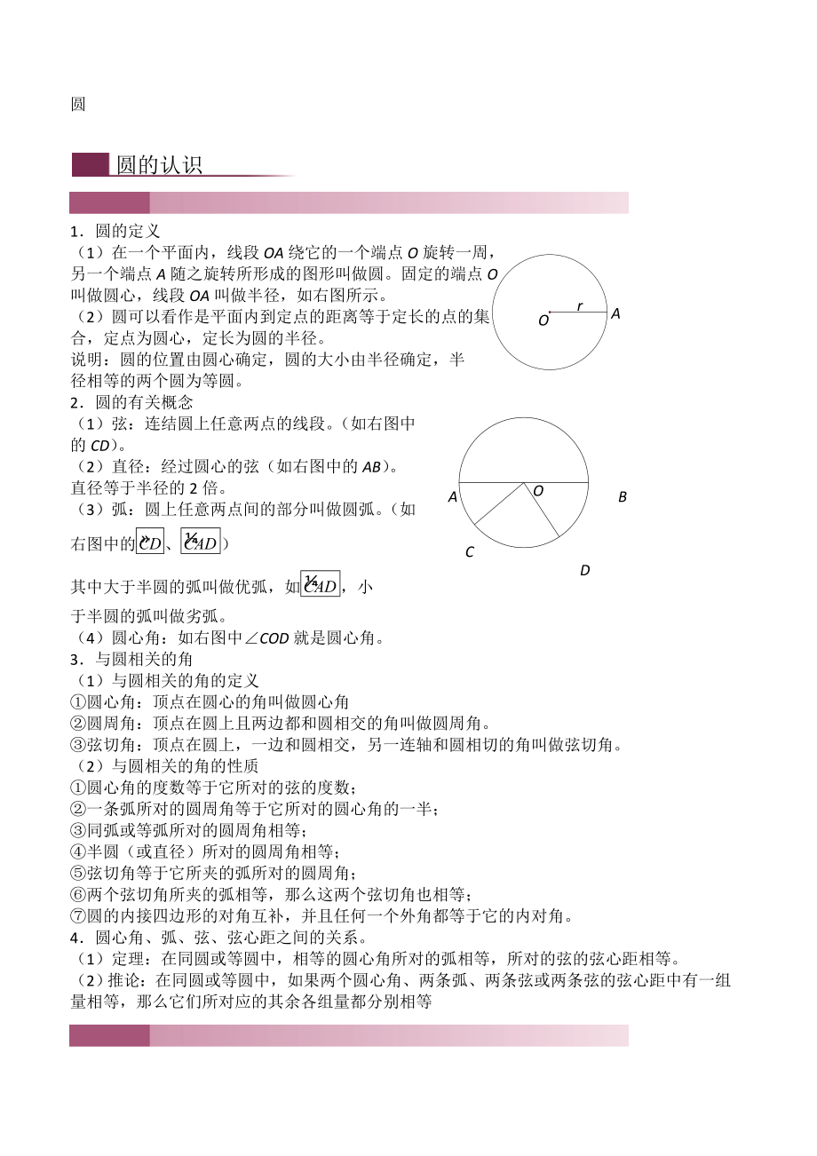 初中圆知识点总结与练习.doc_第1页