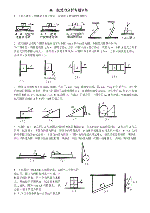 高一物理受力分析专题训练汇总.doc