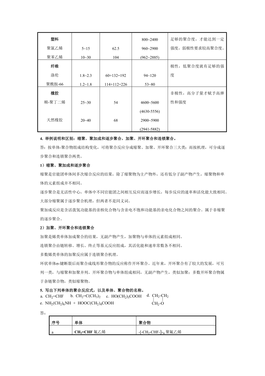 高分子化学(第五版)潘祖仁版课后习题答案.docx_第2页