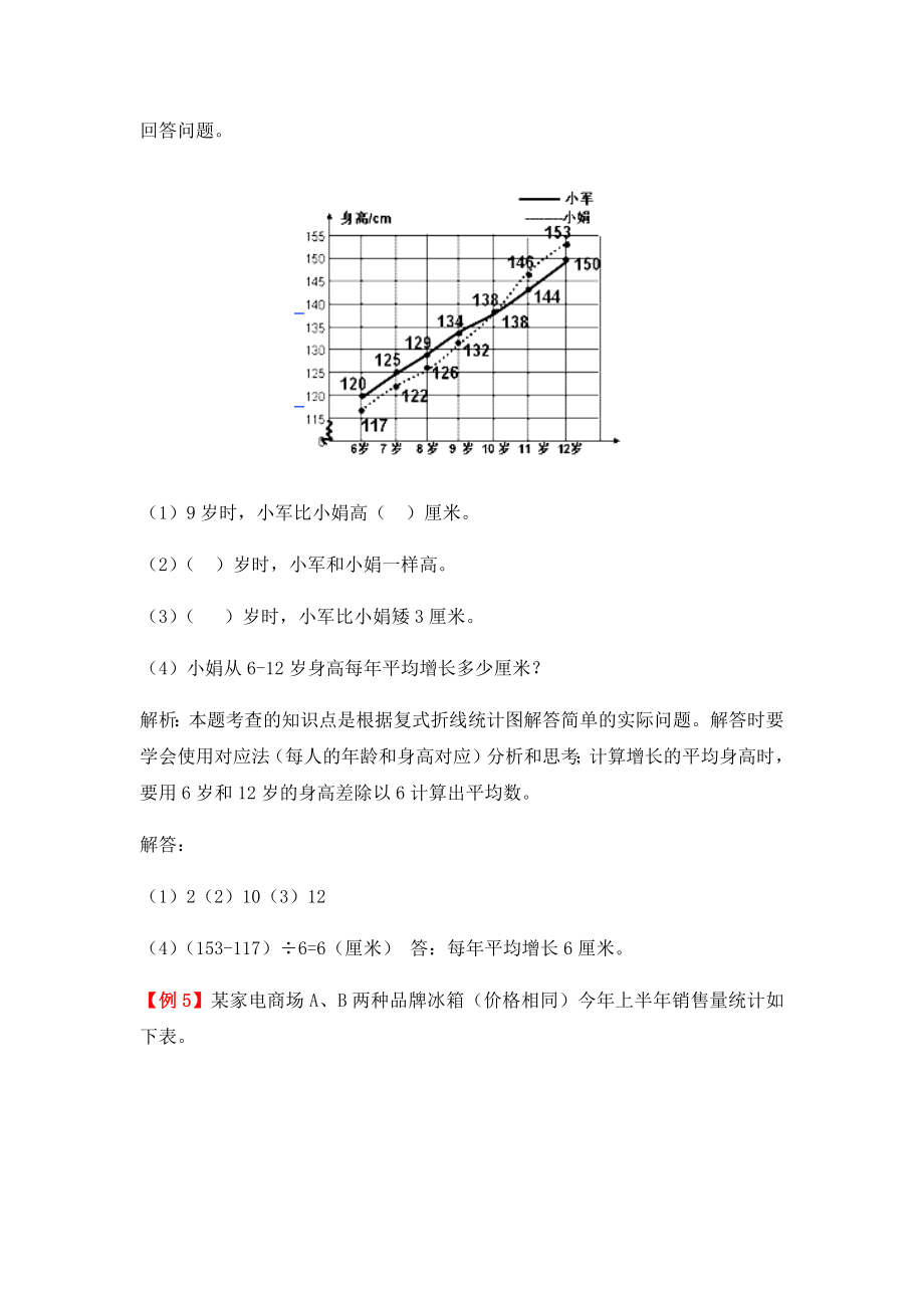 人教版数学五年级下册《折线统计图》练习题含答案.docx_第3页
