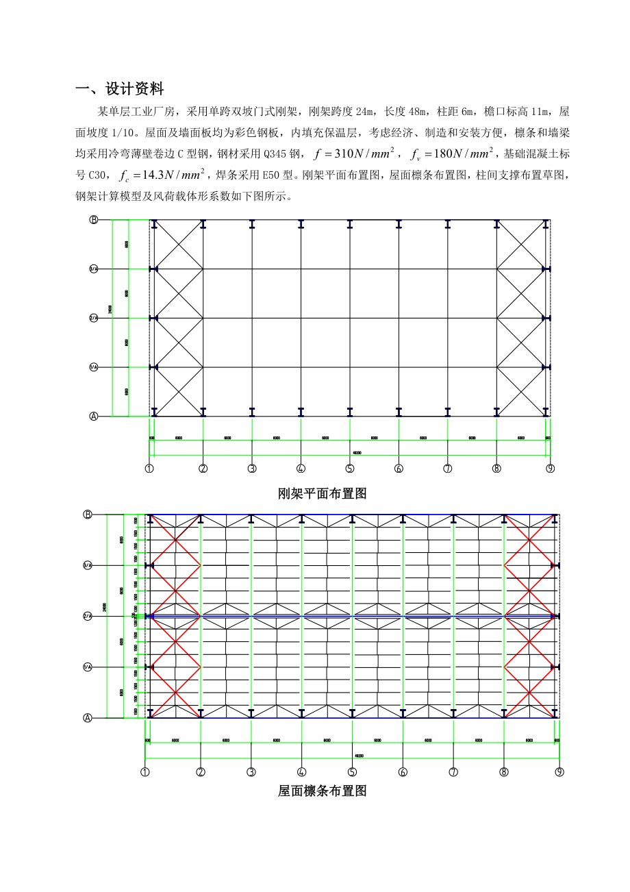 轻型门式钢架课程设计计算书汇总.doc_第1页