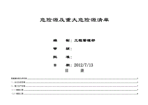 高速公路项目危险源及重大危险源应用清单.doc