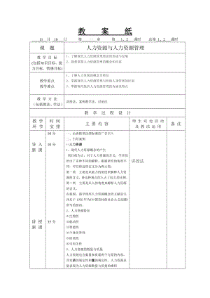 酒店人力资源管理教案.doc