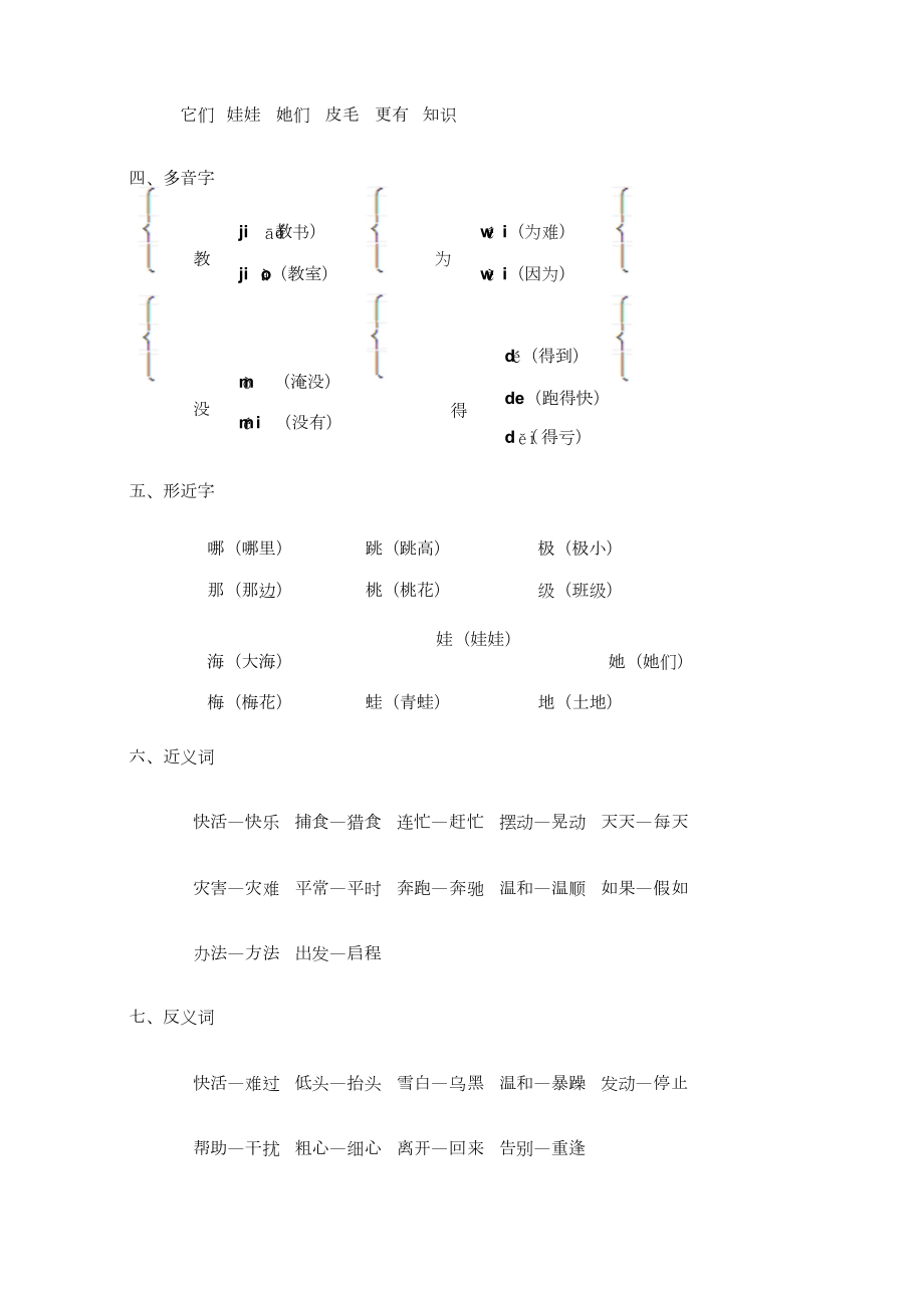 部编版二年级语文上册期末复习知识点汇总.doc_第2页