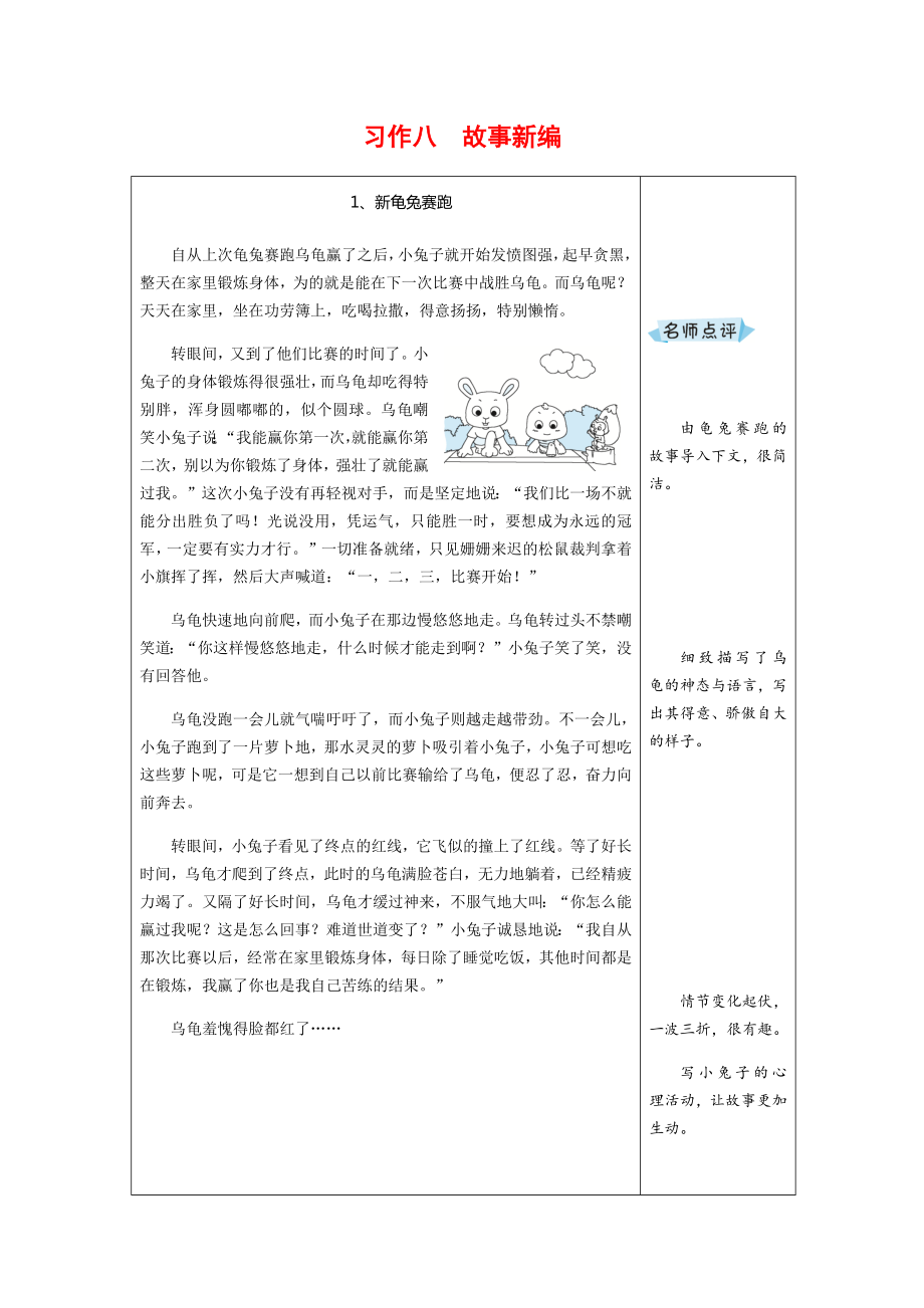 2020年部编版四年级语文下册习作八《故事新编》优秀范文汇总.docx_第1页