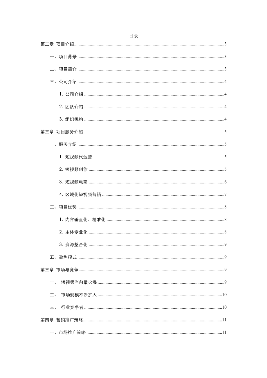 短视频及电商运营项目融资商业计划书.doc_第2页