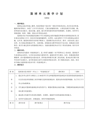 篮球单元教学计划.doc