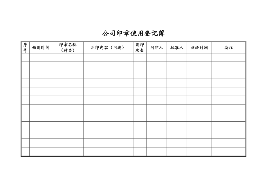 公司印章使用登记簿.doc_第1页