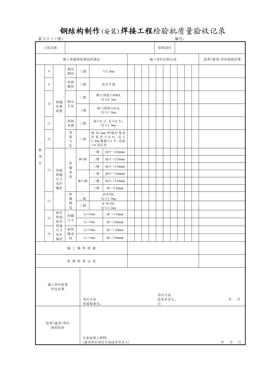 钢结构工程全套检验批表格.doc_第3页