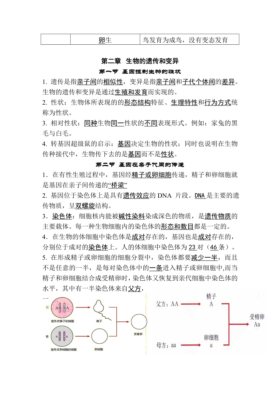 人教版八年级生物下册期末复习知识点提纲.doc_第3页