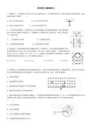 洛伦兹力基础练习.doc