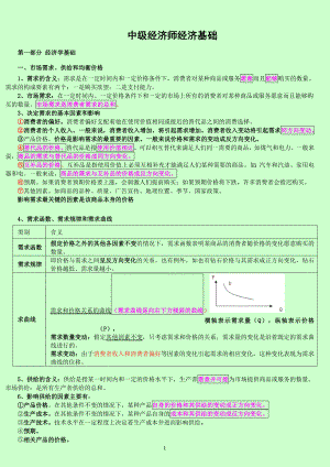 新版中级经济师职称考试经济基础知识笔记 呕心沥血整理.doc