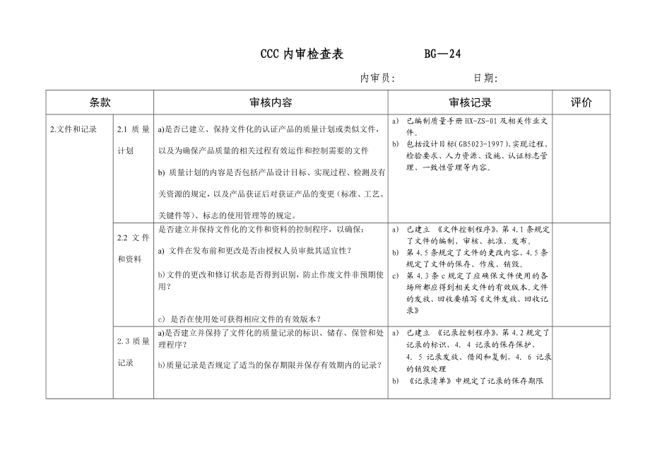 CCC内审检查表 答案.doc_第2页