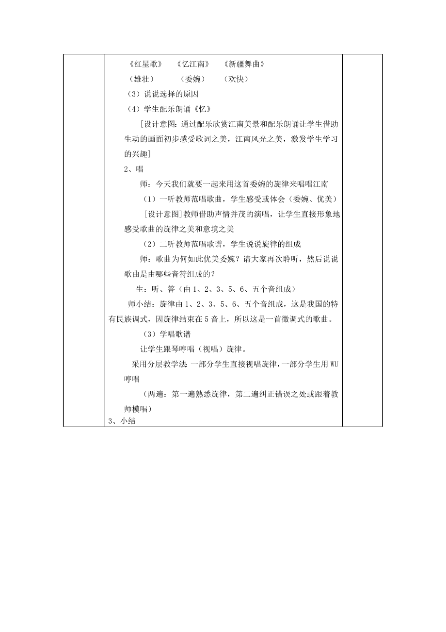 新人教版小学四年级下册音乐备课全册表格式教案.doc_第2页