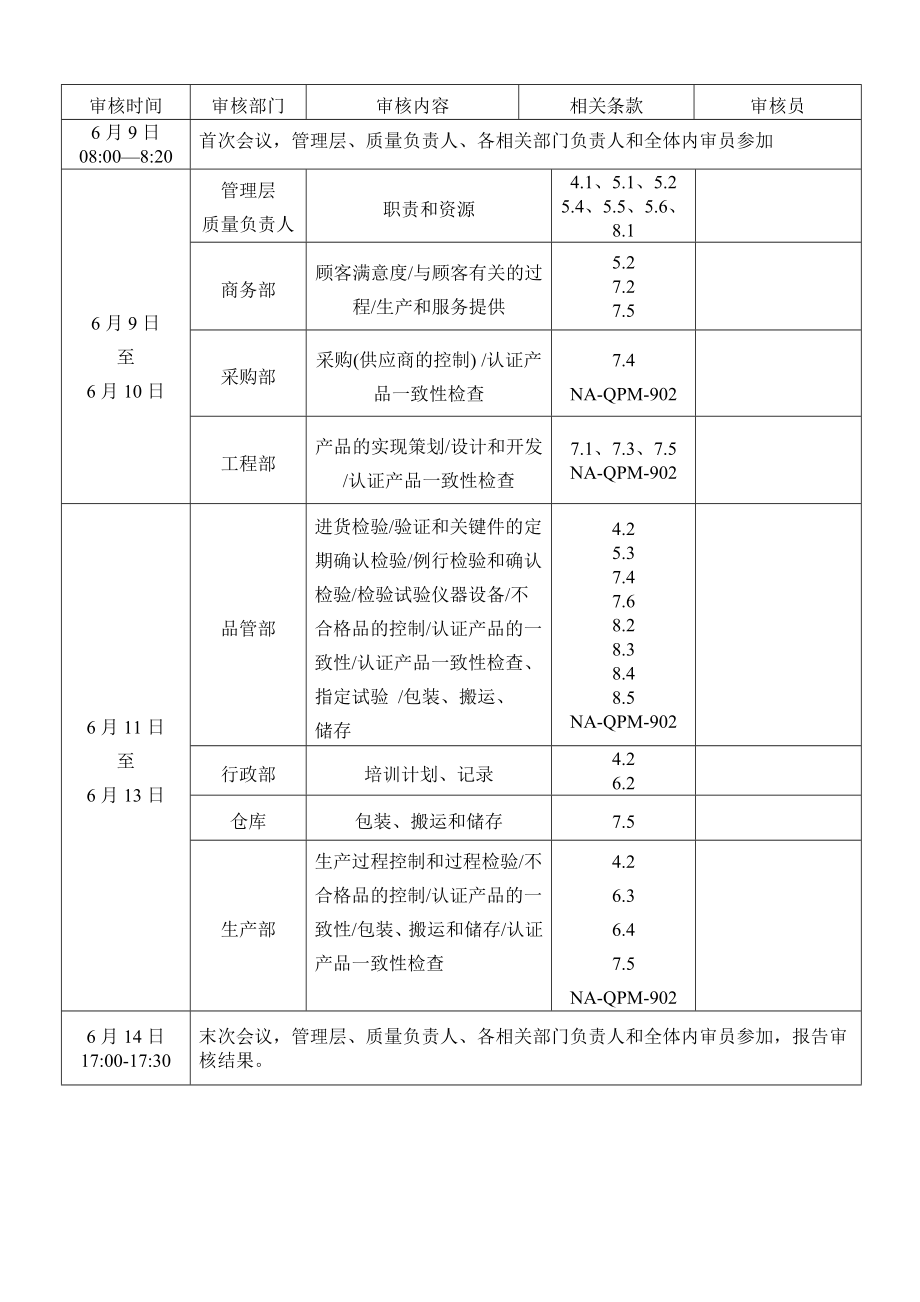 CCC内审计划.doc_第2页