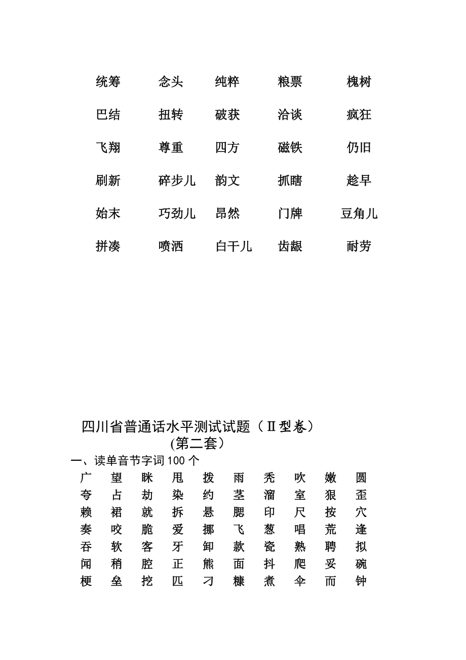 资料四川省普通话水平测试试题字词10套.doc_第2页