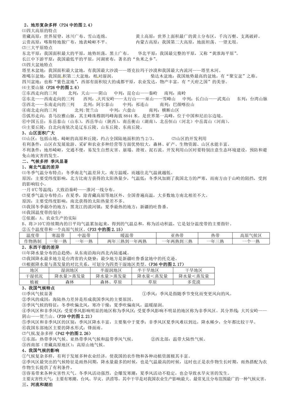 【湘教版】八年级上册地理：全册知识点汇总.doc_第3页