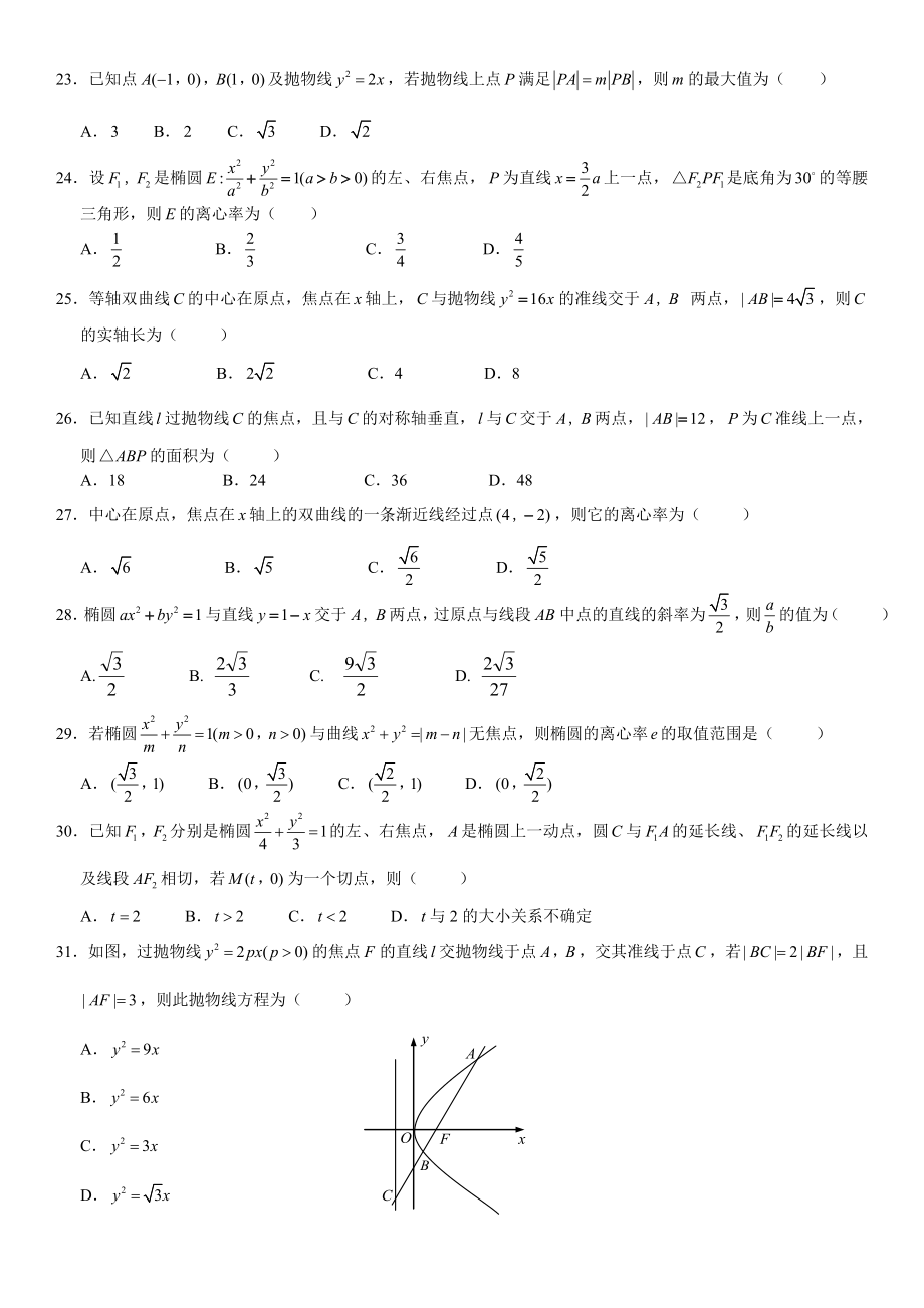 圆锥曲线综合练习题(有答案).doc_第3页