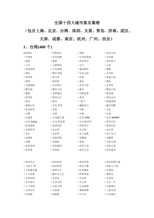 全国十四大城市案名集锦.doc