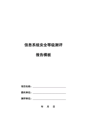 信息系统安全等级测评报告模板.doc