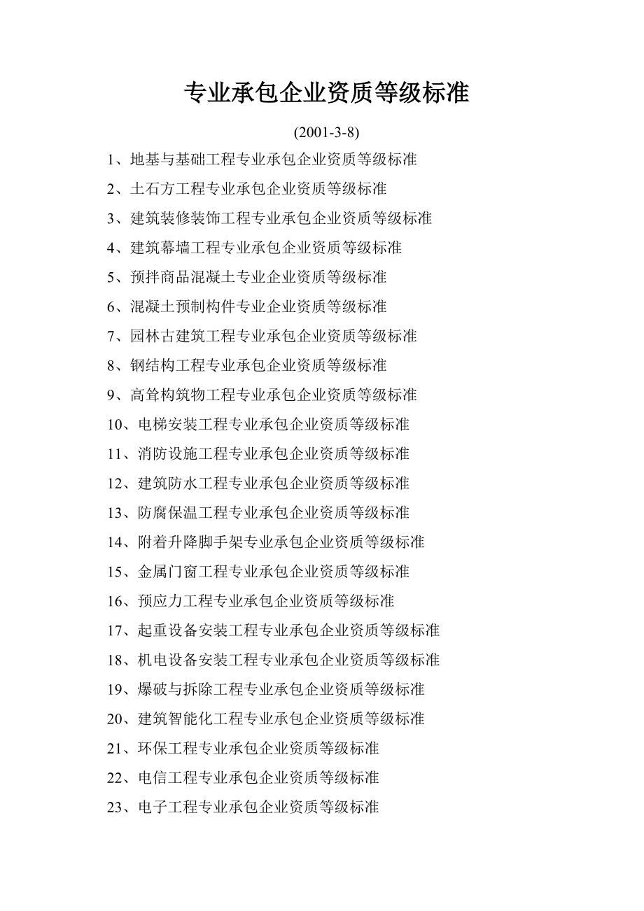 专业承包企业资质等级标准.doc_第1页