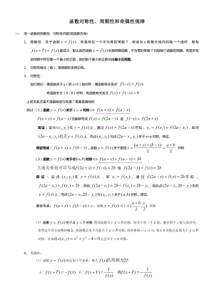 函数对称性周期性和奇偶性的规律总结大全.docx