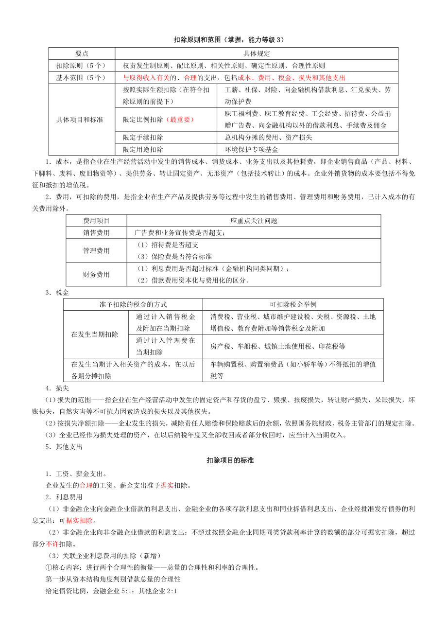 注册会计师 企业所得税浓缩笔记 小抄.doc_第3页