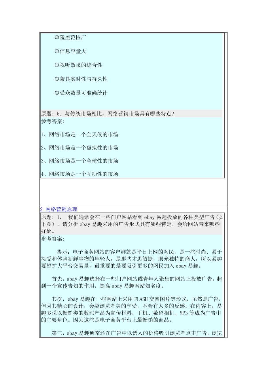 网络营销与策划网上作业试题及答案.doc_第3页