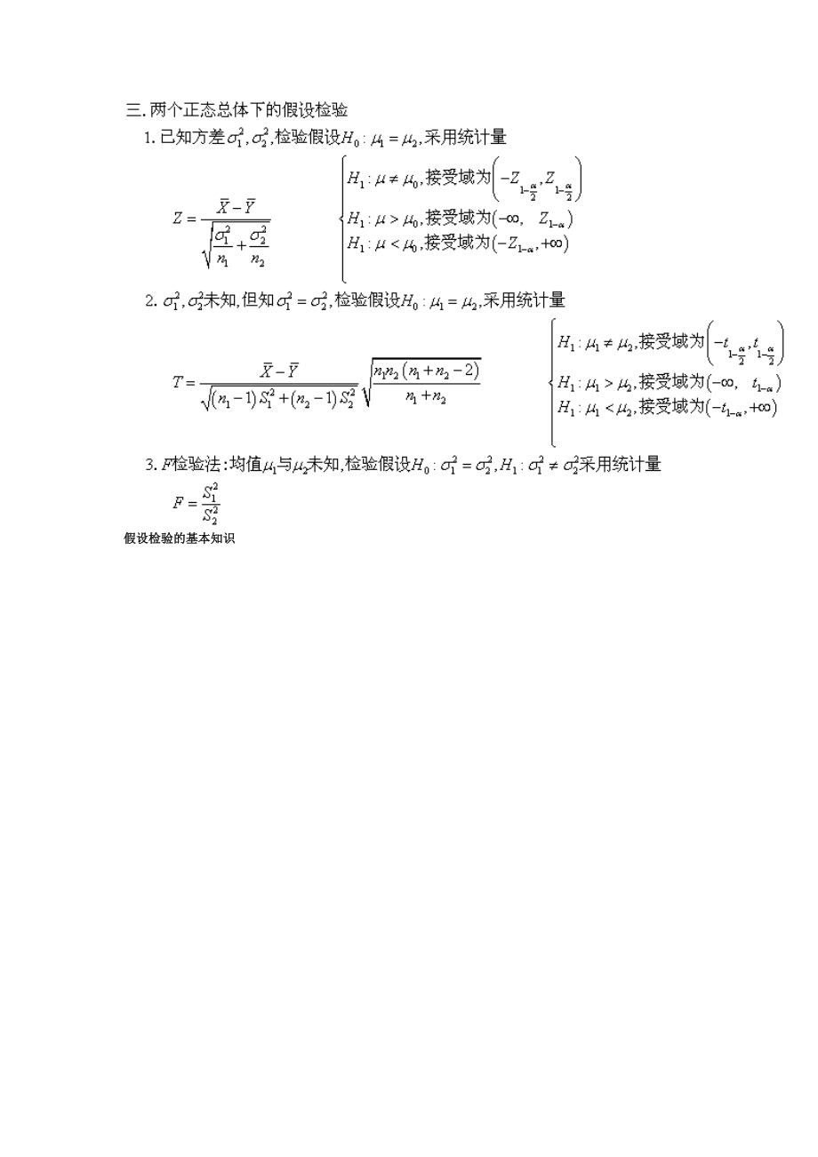 【自考】自考本科 概率论与数理统计知识点总结大全假设检验的基本知识.doc_第3页