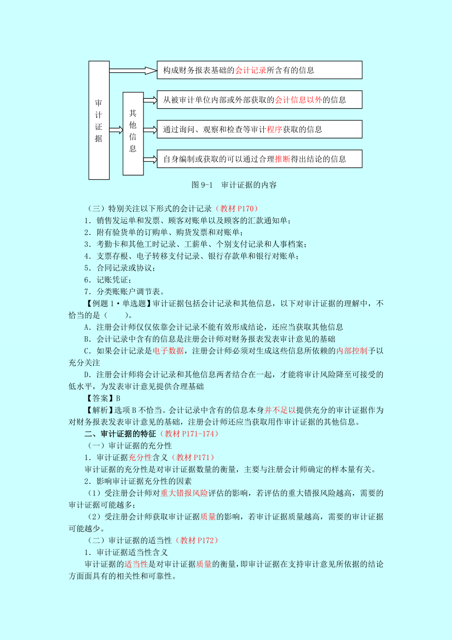 注册会计师 审计· 基础班·第九章　审计证据.doc_第2页