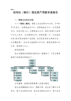 信用社（银行）固定资产贷款审查报告.doc