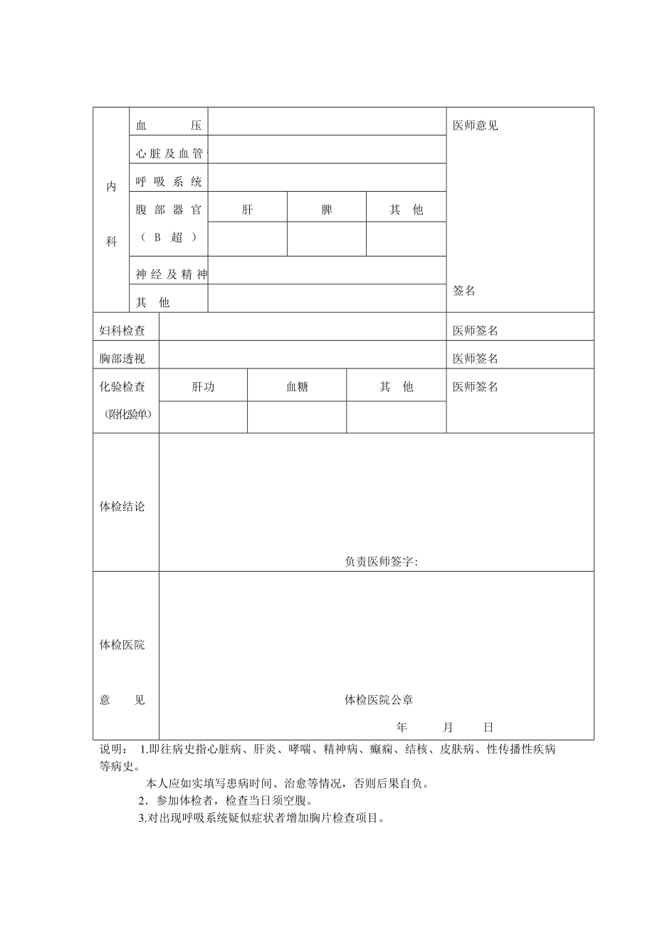 辽宁省申请教师资格人员体检表.doc_第2页