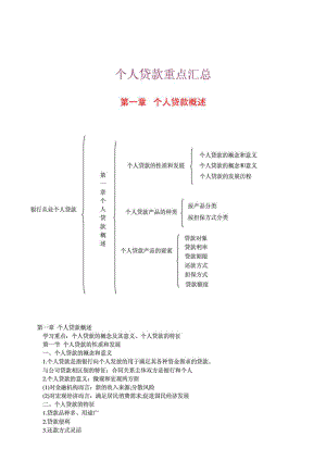 银行从业资格考试个人贷款总共八个章节的重点....doc