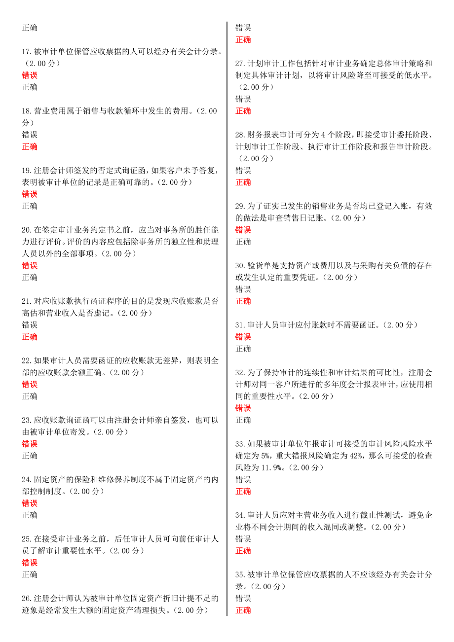 最新河南电大《审计案例分析》教学考一体化网考形考作业试题及答案.doc_第2页